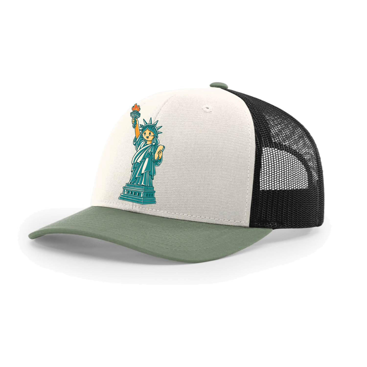 Tri-Color Statue of Liberty Trucker-2
