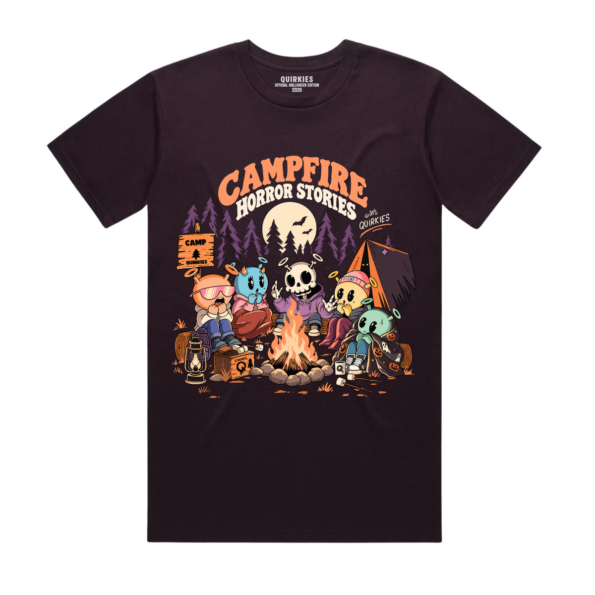 Campfire Horror Stories Tee | Plum
