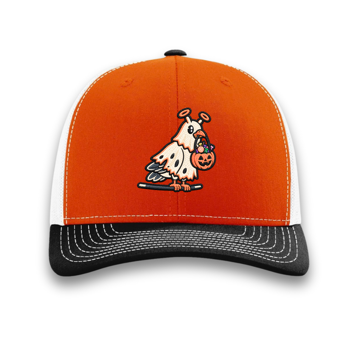 Quirkie Halloween Pigeon Trucker Hat | Halloween 2026